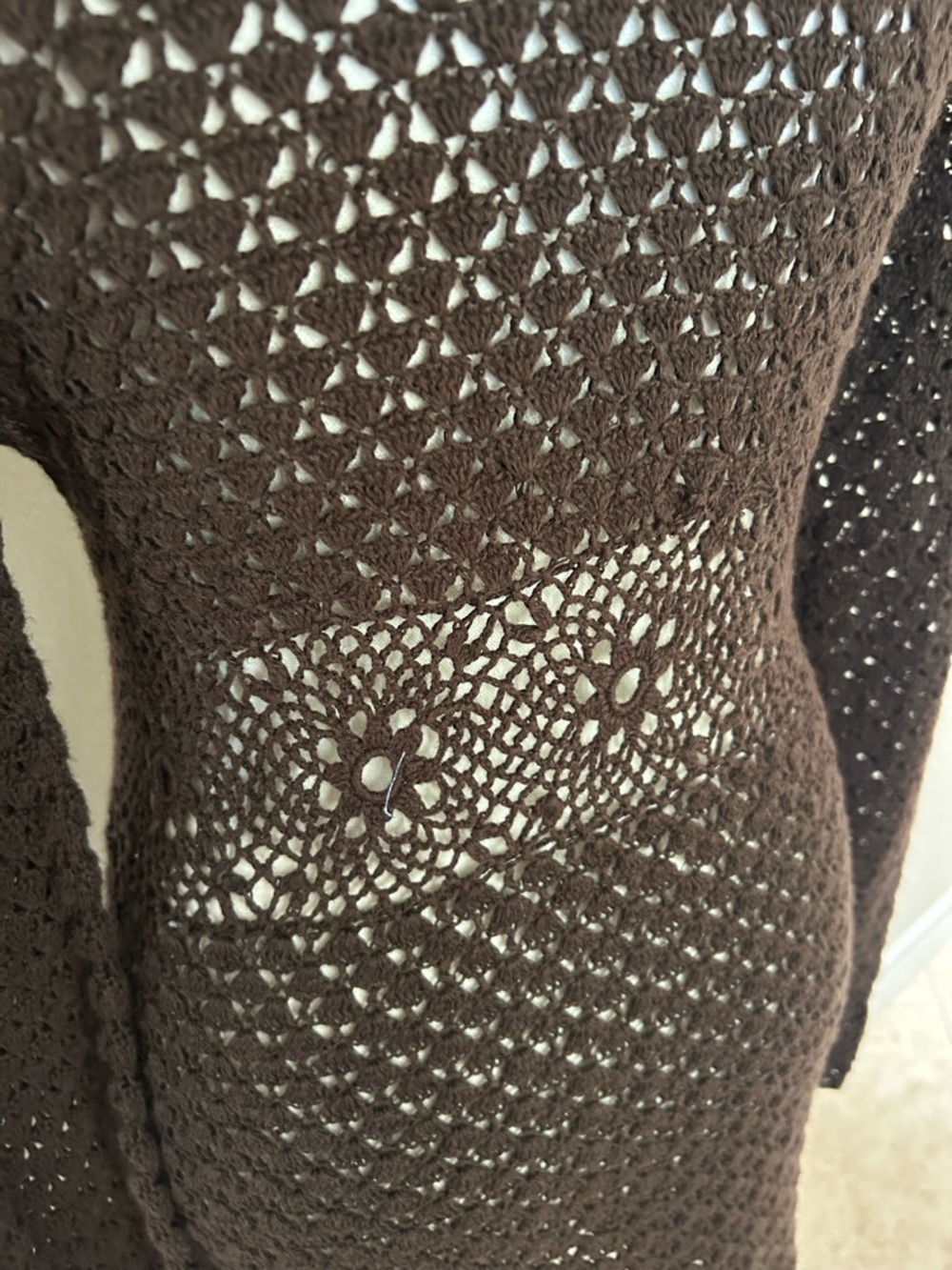 Michael Kors Crocheted Long Sleeve Dress Cover Up - Picture 6 of 10